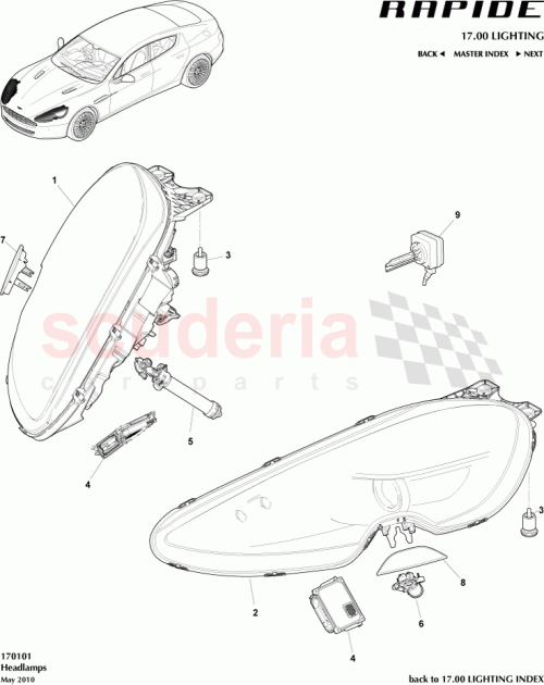 Part Diagram for Aston Martin AD43-13C169-AA