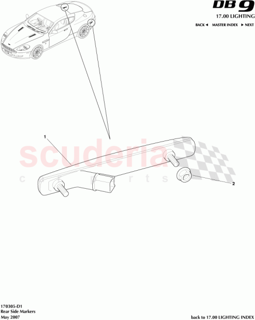 Part Diagram for Aston Martin 4G43-13B454-AA
