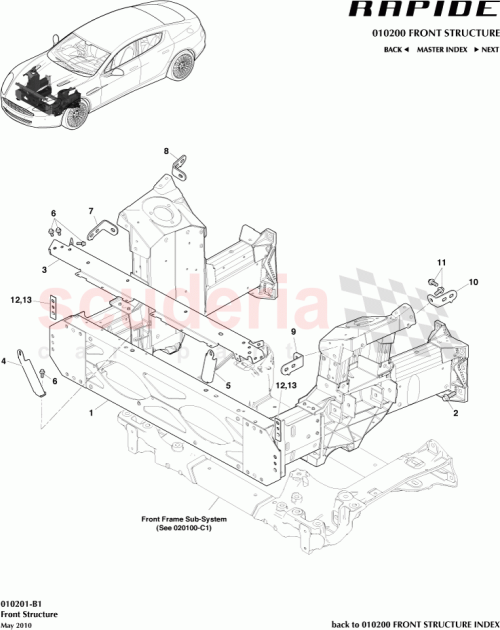 Part Diagram for Aston Martin 6G33-130A32-AB