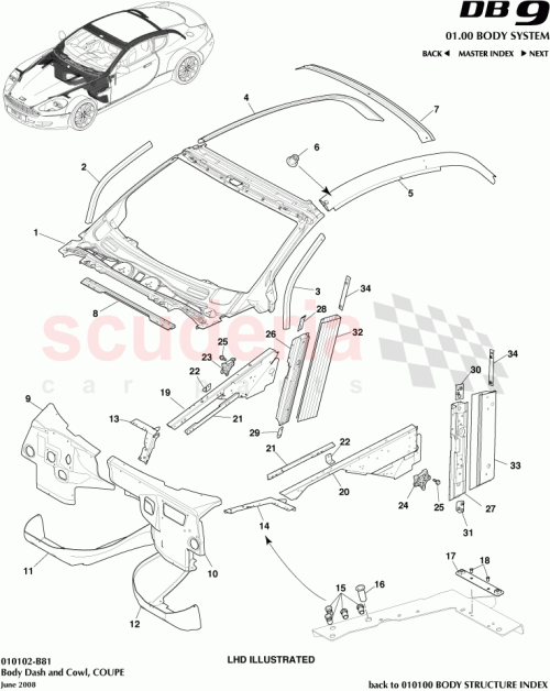 Part Diagram for Aston Martin EG33-C03014-AB