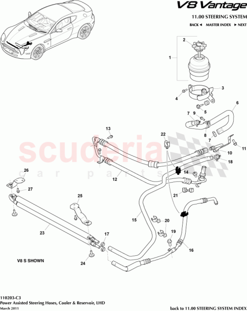 Part Diagram for Aston Martin 6G33-3E525-AC