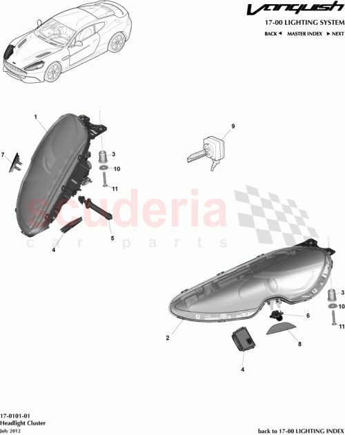 Part Diagram for Aston Martin CD33-13W029-CB