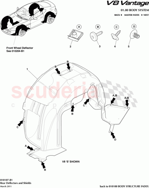 Part Diagram for Aston Martin 6G33-54279L22-AE