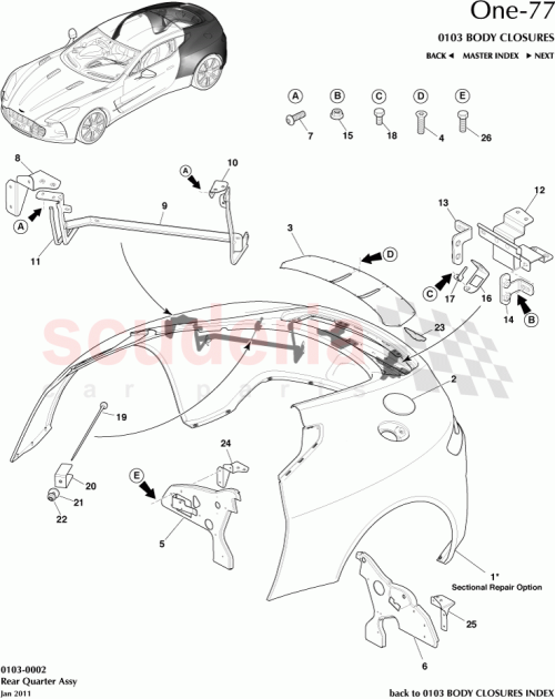 Part Diagram for Aston Martin 12023-03-7022-AA