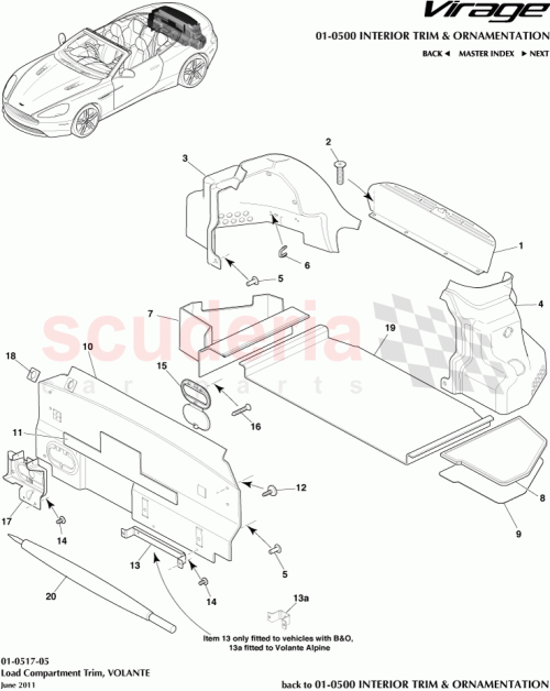 Part Diagram for Aston Martin 4G43L454K64AA