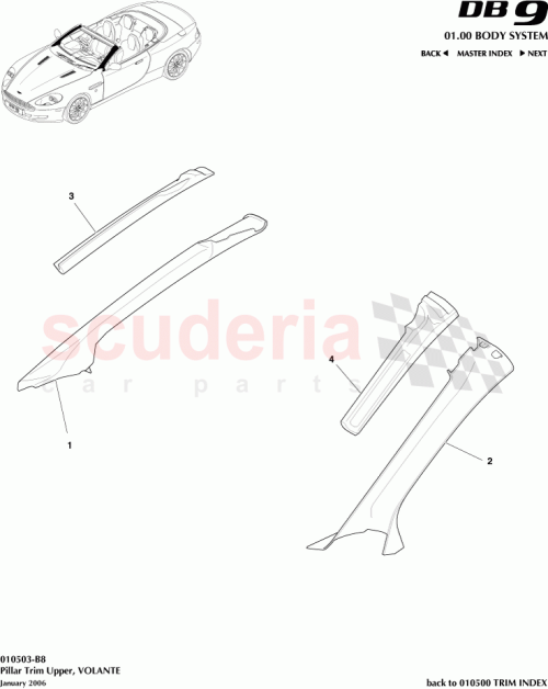 Part Diagram for Aston Martin 4G43-L025B39-ADW