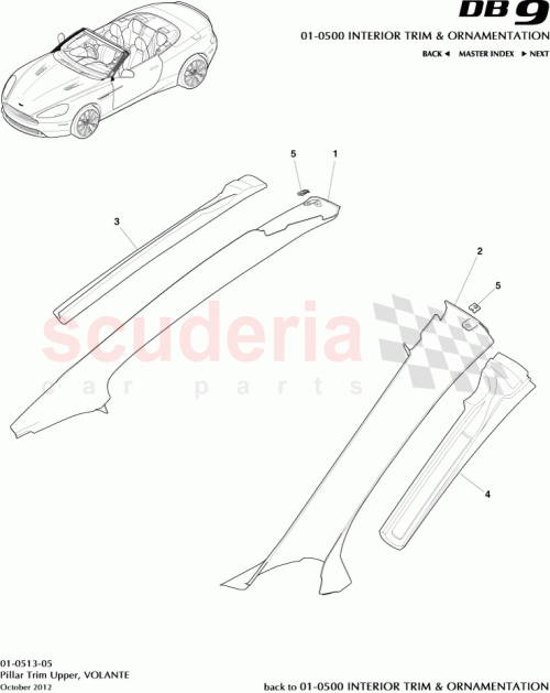 Part Diagram for Aston Martin EG33-L40381-AB