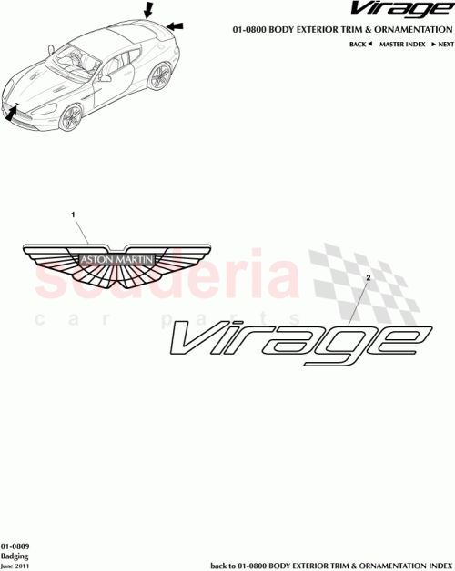 Part Diagram for Aston Martin CG43-001B40-AA