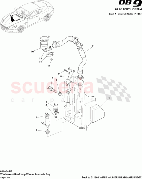 Part Diagram for Aston Martin 4G43-37-11549