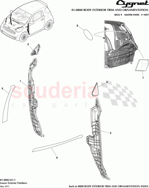 Part Diagram for Aston Martin 60118-74010