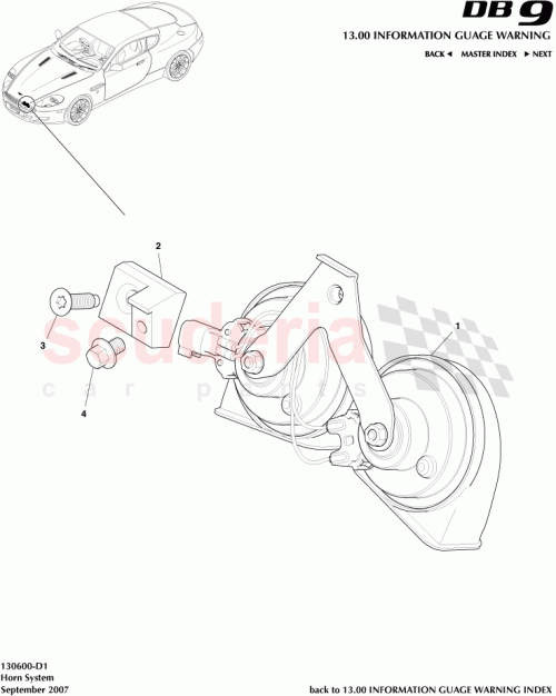 Part Diagram for Aston Martin 4G43-13A803-AD