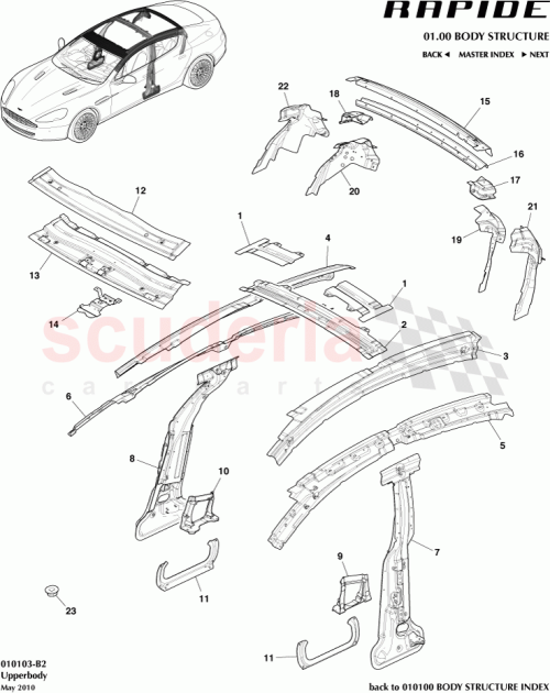 Part Diagram for Aston Martin GOAD43-F513A09-AB