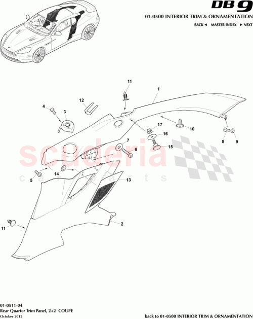 Part Diagram for Aston Martin 9G43-31013-ACW