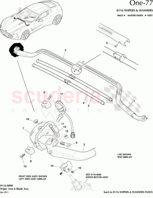 Part Diagram for Aston Martin 12023-09-1050-AA