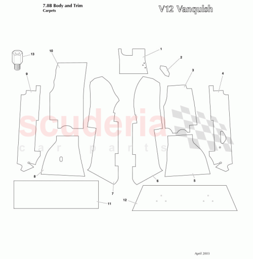 Part Diagram for Aston Martin 6R13835088AAW