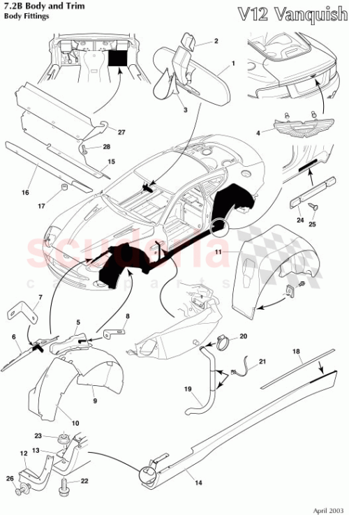 Part Diagram for Aston Martin 1R12-803596-AE