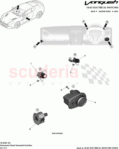 Part Diagram for Aston Martin DD33-10E891-AB