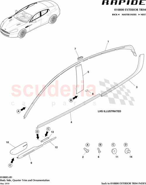 Part Diagram for Aston Martin AD43-280B10-BB