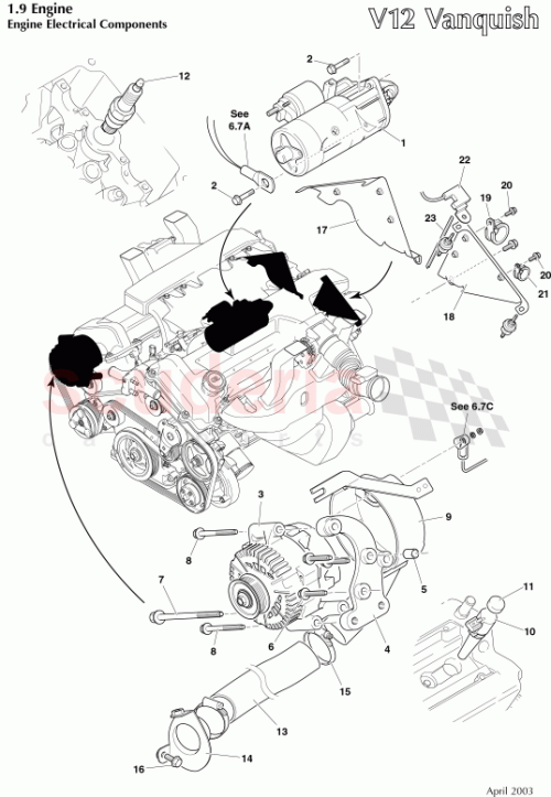 Part Diagram for Aston Martin 695394