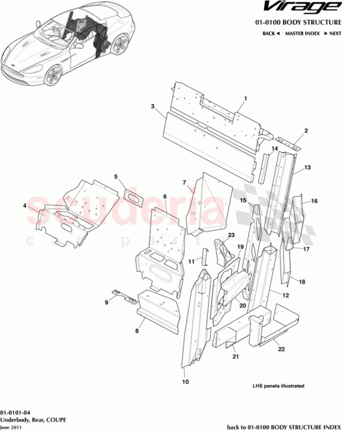 Part Diagram for Aston Martin P08G43611D38AA