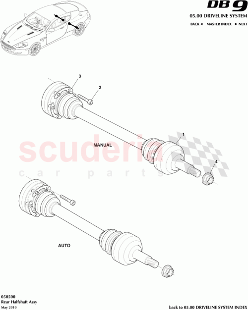 Part Diagram for Aston Martin 4G43-4K228-AA
