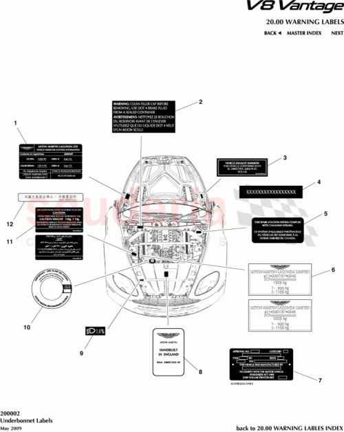 Part Diagram for Aston Martin 6G33-6K723-AA