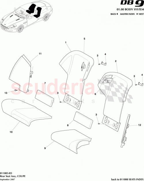 Part Diagram for Aston Martin 4G43-611B91-AD