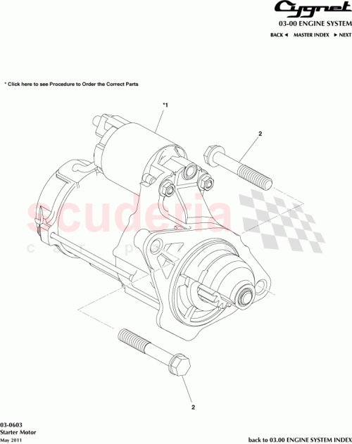 Part Diagram for Aston Martin 28100-47141