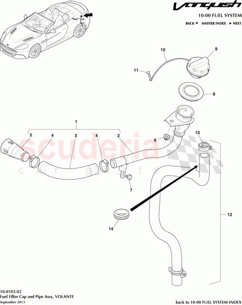 Part Diagram for Aston Martin 4G43-9A117-AA