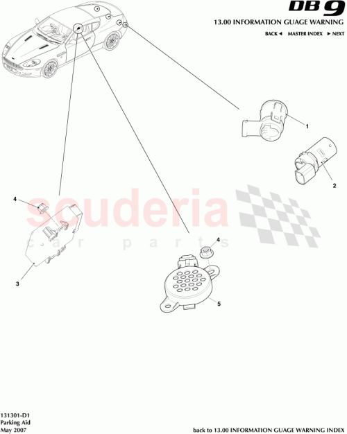 Part Diagram for Aston Martin 9G92-15B864-AA