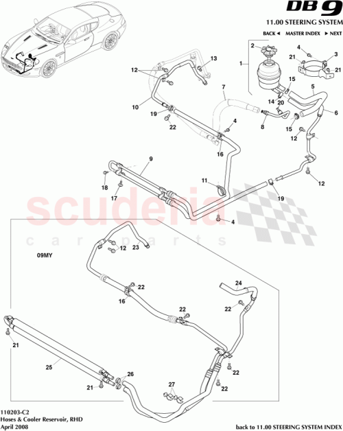 Part Diagram for Aston Martin 8D33-3F558-BC