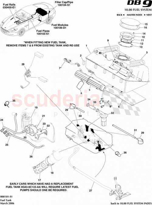 Part Diagram for Aston Martin 4G43-9B260-DA