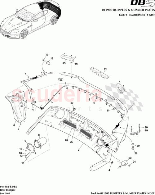 Part Diagram for Aston Martin 8D33-17E955-AF