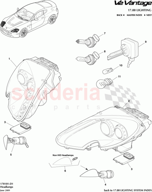 Part Diagram for Aston Martin 6G33-13C024-AB