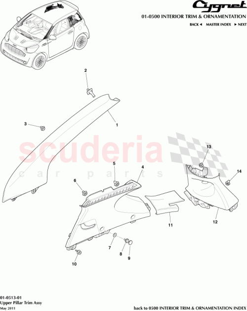 Part Diagram for Aston Martin 63395-12150