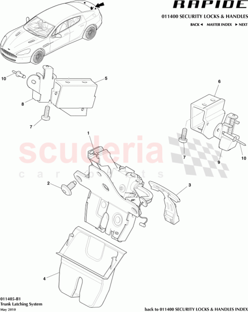 Part Diagram for Aston Martin 93BB-N404B05-AJ