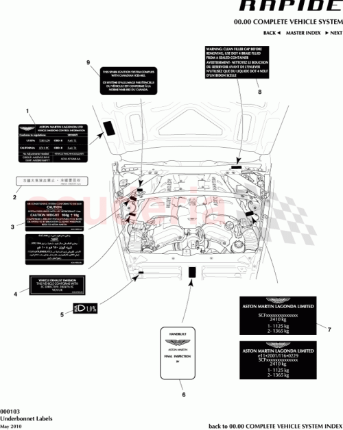 Part Diagram for Aston Martin AD33-973268-AA