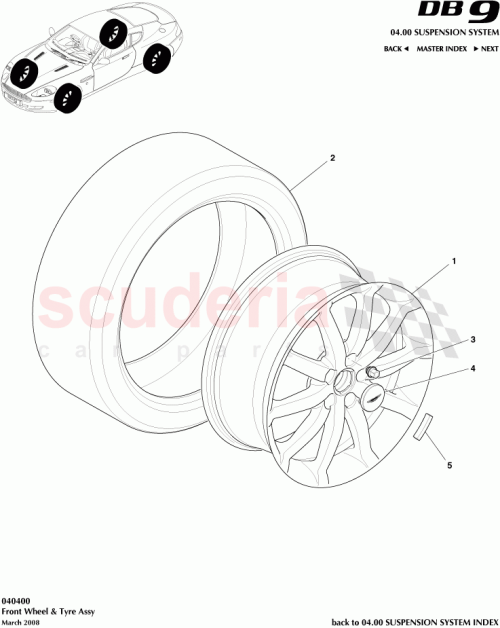 Part Diagram for Aston Martin 4G43-1K024-BD