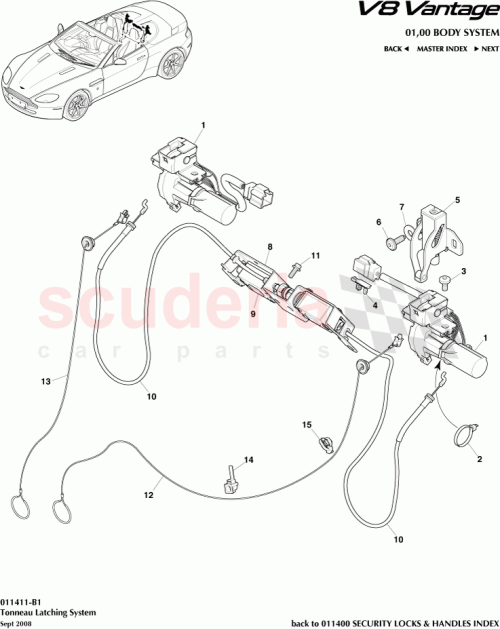 Part Diagram for Aston Martin 703071