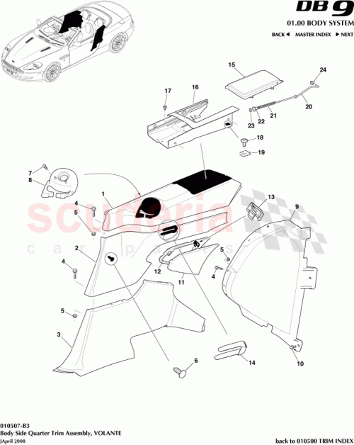 Part Diagram for Aston Martin 4G43-L60594-ADW