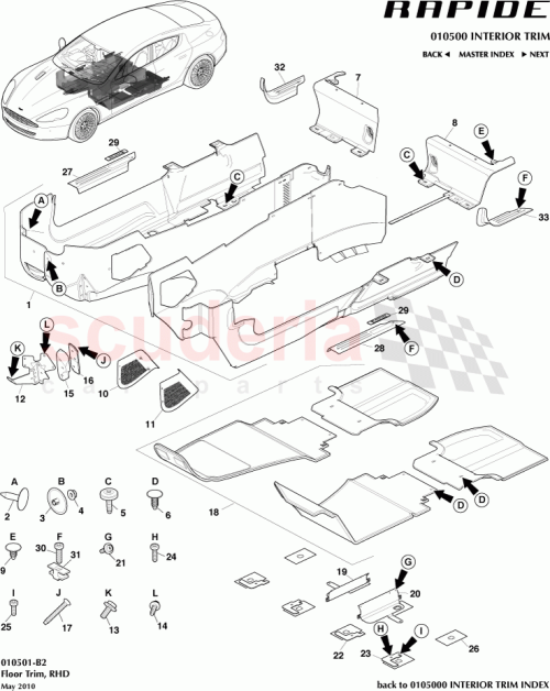 Part Diagram for Aston Martin FD43-281B10-ABW