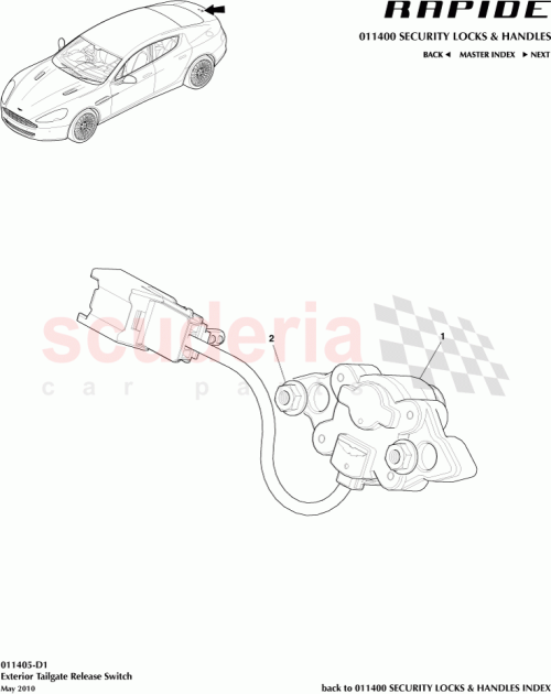 Part Diagram for Aston Martin 6G33-32A50-BA