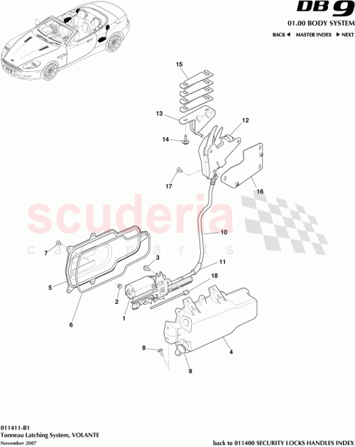 Part Diagram for Aston Martin 4G43-54797-AB
