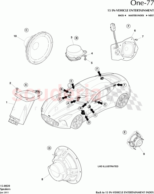Part Diagram for Aston Martin AY93-70451-AA