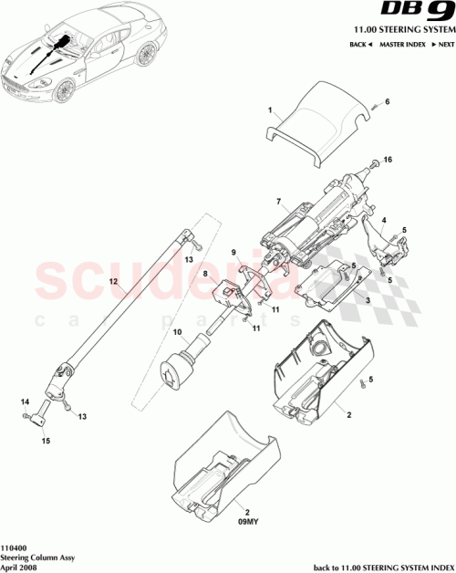 Part Diagram for Aston Martin 4G43-3D677-BA