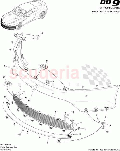 Part Diagram for Aston Martin DG43-17D957-CA