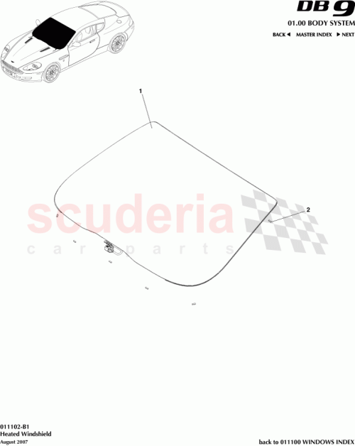 Part Diagram for Aston Martin 4G43-F03102-B-P1A01