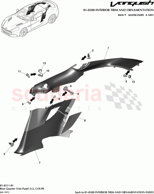 Part Diagram for Aston Martin 703174