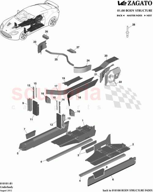 Part Diagram for Aston Martin GOAG33-F001K28-AA