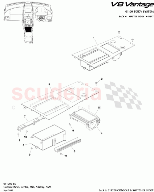 Part Diagram for Aston Martin 6G33-045A67-OA